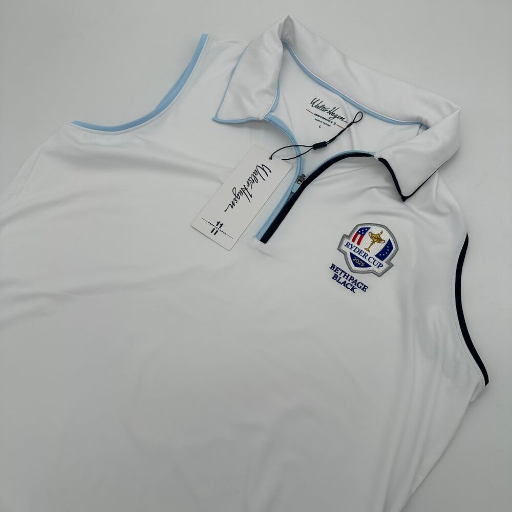 Walter Hagen Womens Performance 11 2025 Ryder Cup Bethpage Sleeveless Polo White